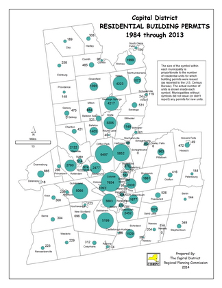 Capital District New Housing Units:  1984-2013 Map